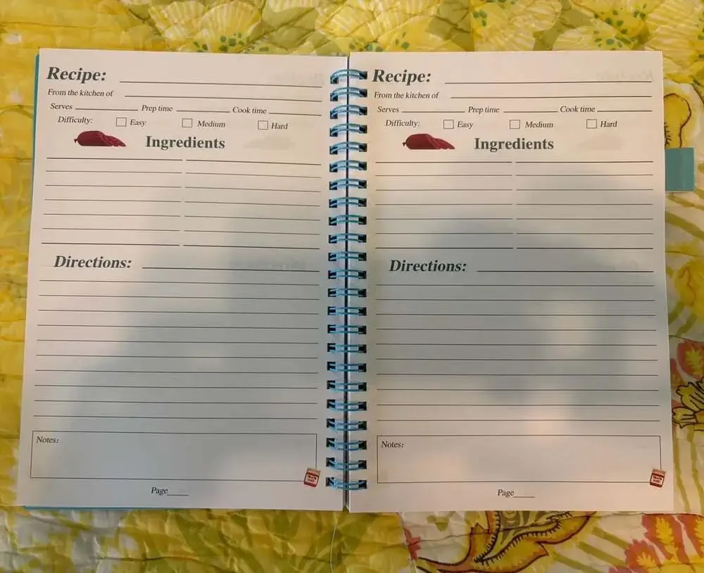 NWOT RUKAR Blank Recipe Book to Write in Your Own Recipes w/ Tab Sticker Sheets